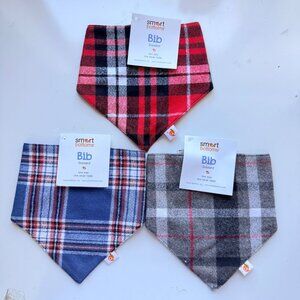 Smart Bottoms New Old Stock Plaid Bandana Bib Bundle One Size 100% Cotton USA